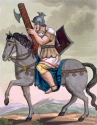 Un licteur militaire de la cavalerie, porteur des faisceaux, illustration de 